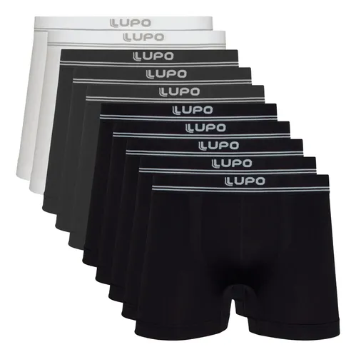 Kit 10 Cuecas Lupo Boxer Poliamida Box Sem Costura Original - R$ 223,98