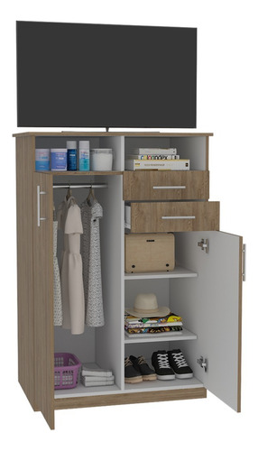 Closet Entretenimiento Eco 120 X 80 X 52 Miel + Blanco