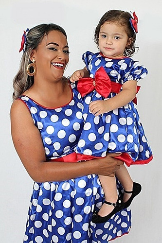 Vestido Tal Mãe, Tal Filha Da Galinha Pintadinha Azul Royal