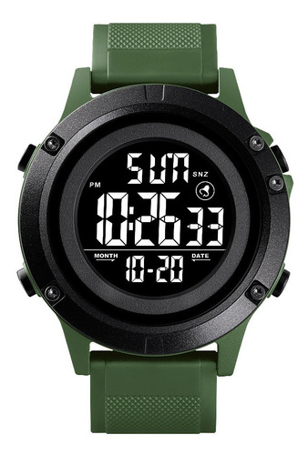 Reloj Hombre Skmei 1508 Digital Alarma Fecha Cronometro Color de la malla Verde militar Color del bisel Negro