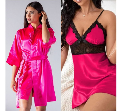 Pijama Satinada 2 Piezas Para Mujer | Biancheria Tendencia