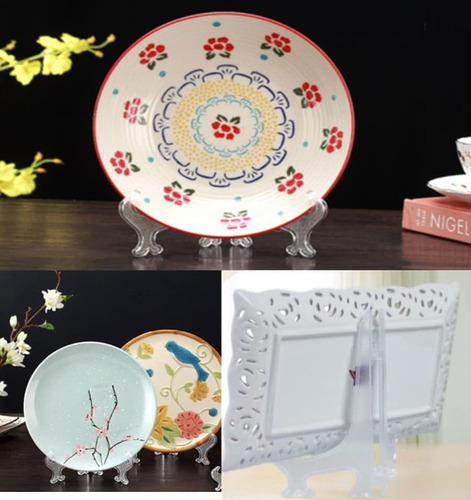 5 Soportes Plásticos Transparentes Para Platos