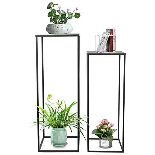 Wrought Iron Plant Stand, 2 Pcs High And Low Flower Pot...