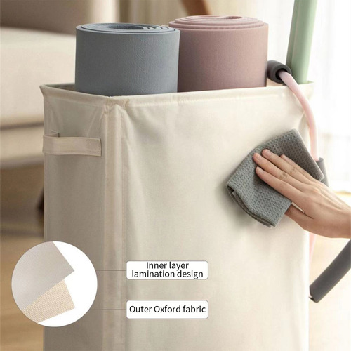 Cesto De Ropa Con Ruedas, Cesto De Ropa Enrollable Plegable