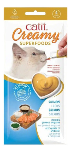 Cat It Creamy Sf Salmon 10gr X4 Golosina Cremosa Para Gatos 