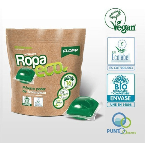 Imagen 2 de 2 de Detergente Flopp Ropa Eco Capsula