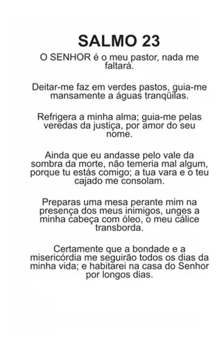 100 Santinhos Salmo 23 (oração no verso) - 7x10 cm