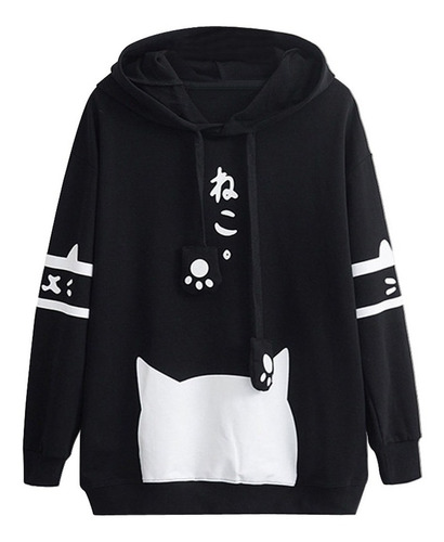 Gato Sudadera Con Capucha Cat Kawaii Unisex Cute Sueter Egra