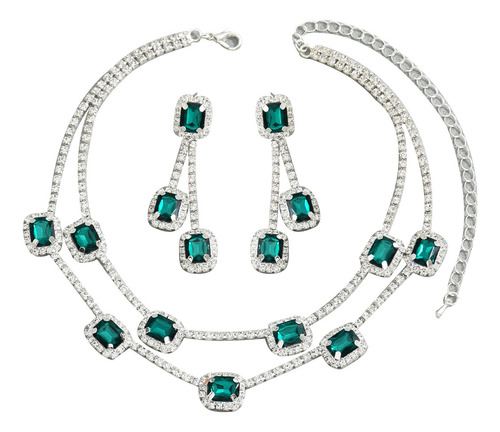 Conjunto De Collar Y Pendientes De Diamantes