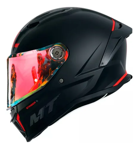 comprar Capacete Mt Stinger 2  Solid Fosco + Viseira Vermelha Red