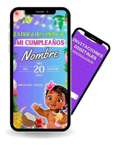 Tarjeta Digital De Cumpleaños Moana Bebé