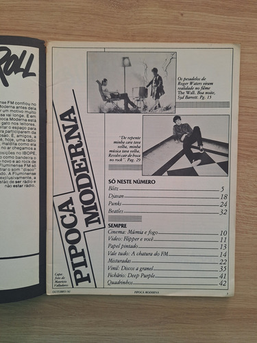 Revista Pipoca Moderna 01 1982 Djavan Pink Floyd