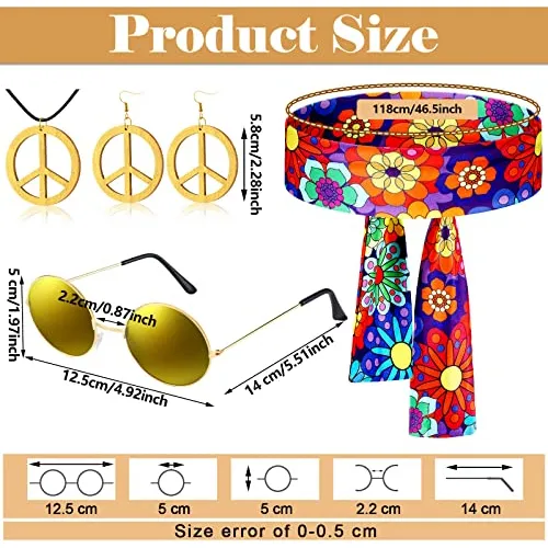 Conjunto De Disfraces De 60 Y 70 Mujeres, Traje Hippie ...