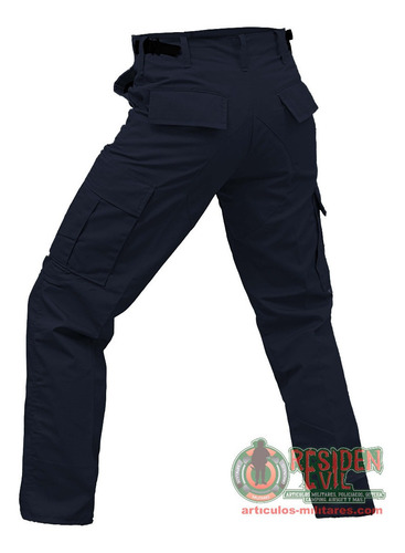 Imagen 5 de 7 de Pantalón Azul Táctico Militar Cargo Ripstop Anti Rasgaduras