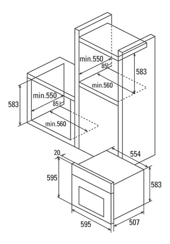 Imagen 2 de 3 de Horno De Empotrar Md6106 X, Cerámicas Castro