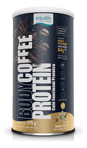 Body Coffee Protein Equaliv 375g - Café Funcional Proteico Sabor Vanilla
