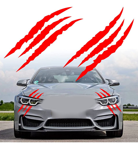 2 Peças De Adesivo De Carro Claw Marks Monster Scratch Adesi