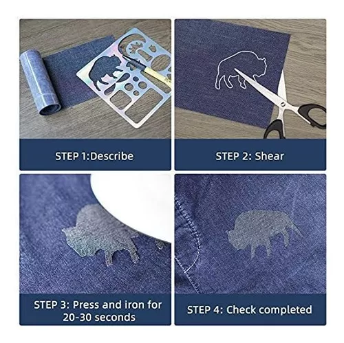  Azobur Iron on Patches for Clothing Repair, Jean Patches for  Inside and Outside, Sew on Iron on Denim Patches for Jeans Kits 4x  60(10.5cm x 152.5cm)（ Light Blue）