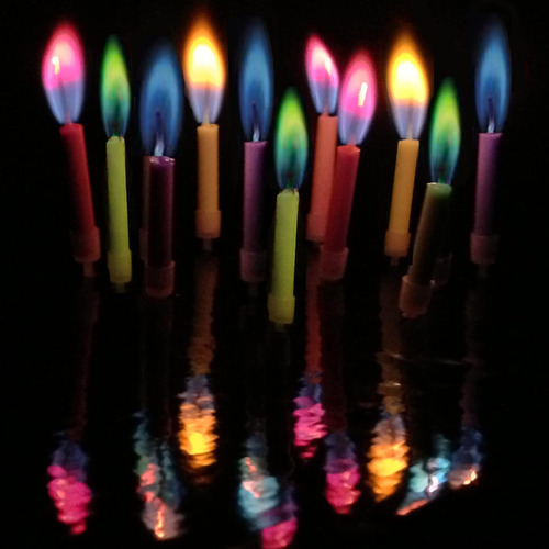 Pack 10 Sets De Velas Mágicas De Colores 60 Piezas Cumpleaño