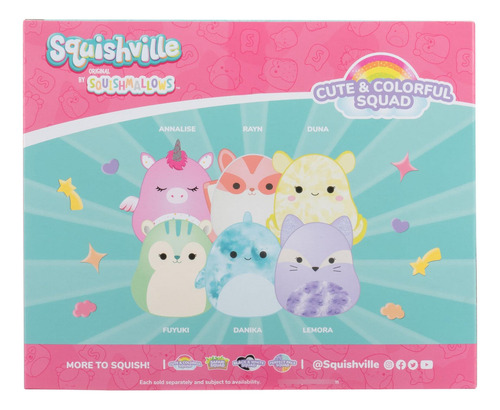 Peluche Squishville Lindo Y Colorido 6 Unidades 5 Cm