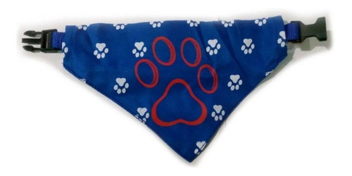 Collar Con Pañoleta Para Perros Y Gatos Talla L Tamaño Del Collar L Nombre Del Diseño Huella Color Azul