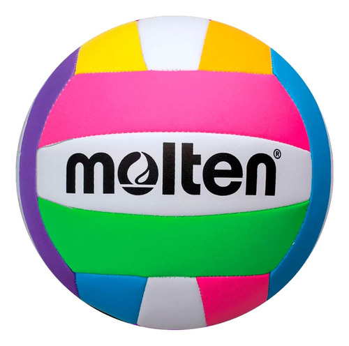 Pelota de voleibol Molten Ms500 Neon, color blanco, amarillo, rosa y azul