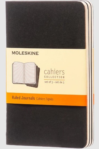 Moleskine Libretas Cahier. Set De 3 / Xl / Negro / De Rayas