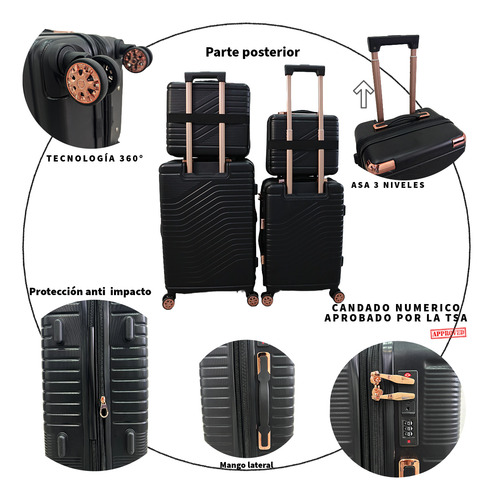 Set 4 Maletas De Viaje 20 Y 10 Kgs Grande Y Carry On De Mano