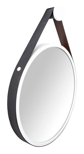 Espelho Decorativo Redondo 60cm Alumínio Branco Com Preto