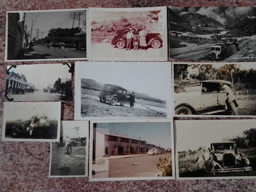 Lote 10 Fotos Antiguas De Autos. Desde 1941