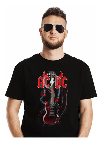 Polera Acdc Guitar Snake Rock Abominatron