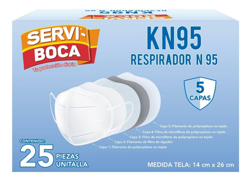 Cubre Boca Servi-boca Kn95 Caja Con 25pzs