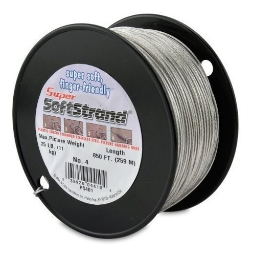 Supersoftstrand Size 4 850feet Picture Wire Vinilo Recubiert