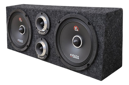Set De Medios Krack 8 Tweeter Ktm-8520 + Cajon Open Show Color Negro