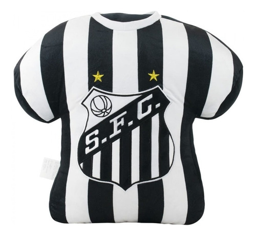 Almofada Fibra Camisa Time Santos 17x40x45 Cm Cor Preto