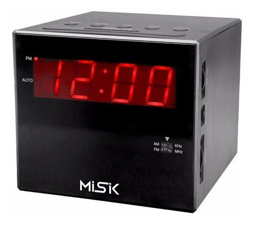 Radio Reloj Despertador Cube Am/fm Mr420 Misik Negro