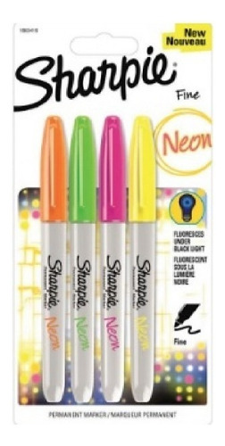 Marcador Sharpie (561815) Permanente Con 4 Colores Neon