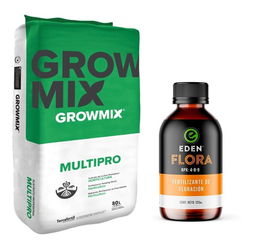 Sustrato Growmix Multipro 80lts Con Eden Flora 125cc