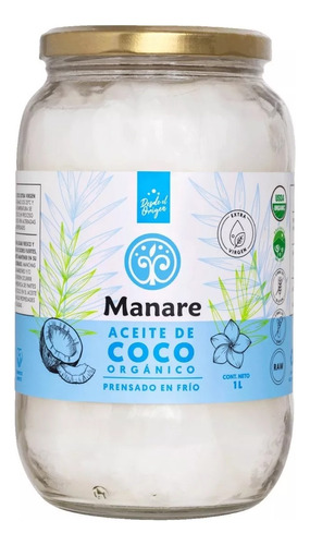 Aceite De Coco Organico Manare 1 Litro