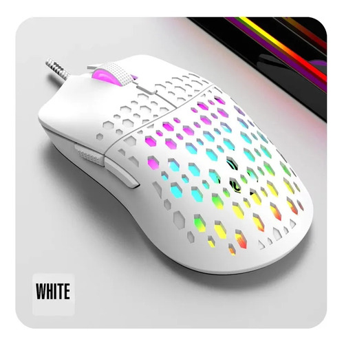 Mouse Gamer Raiku G701 Óptico Blanco
