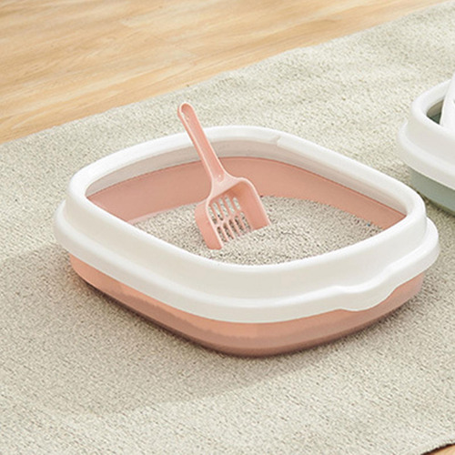 Caja De Arena Para Gatos Semicerrada Con Borde Alto Para