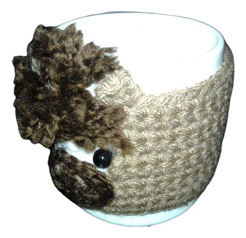 Taza De Ceramica Forrada Con Caballito Tejido Al Crochet