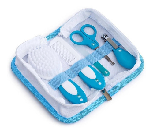 Imagem 2 de 3 de Kit Higiene 5 Pçs C/ Necessaire Azul Pimpolho 87442