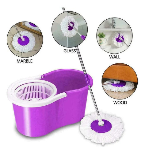 Imagen 4 de 8 de Mopa Trapeador Hogar Giratoria 360 Con Dos Paños Ultralimpez
