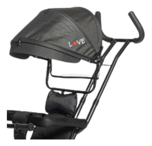 Triciclo Giro 360° Luz Y Sonido Con Capota 044 Love Rosa
