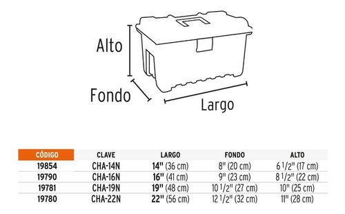 Caja Para Herramienta De 14 Sin Compartimentos. Truper.