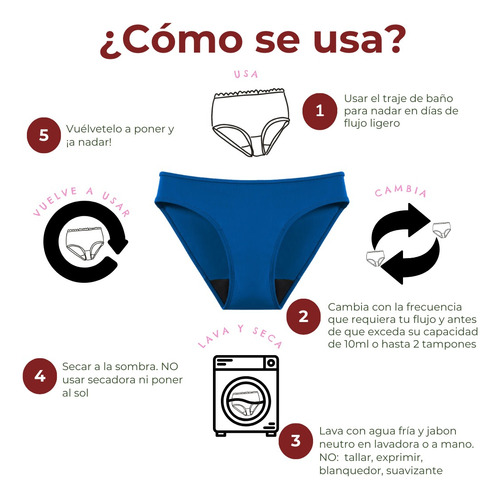 Traje De Baño Menstrual Luna Segura Bikini Sinope