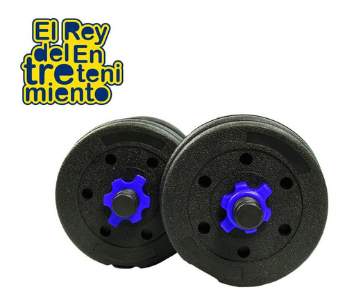 Imagen 9 de 9 de Set 2 Mancuernas + Barra 3en1 + 30kg Disco Pesa Pvc - El Rey