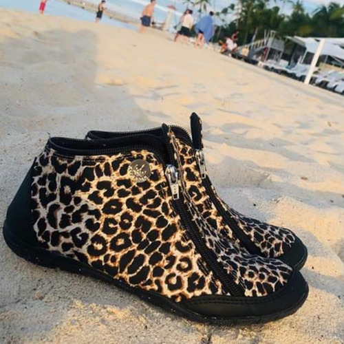 Zapatillas Tipo Botitas Cierre Diseño Urbano Animal Print