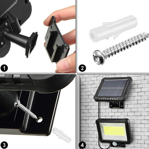 Lámpara Solar Recargable Luz Solar Exterior Jardin 100 Led
